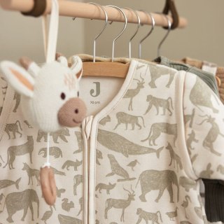 Jollein śpiworek niemowlęcy do spania całoroczny z odpinanymi rękawami ANIMALS OLIVE GREEN 70 cm