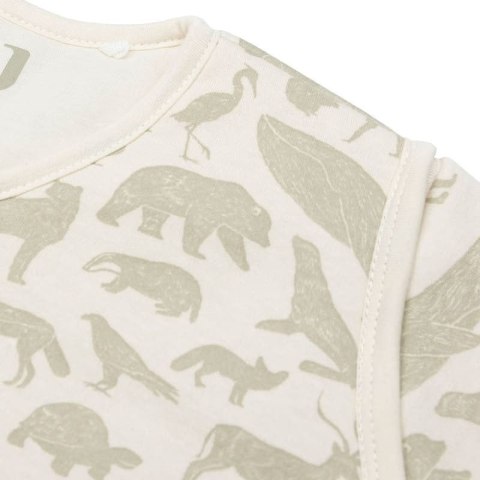 Jollein śpiworek niemowlęcy do spania całoroczny z odpinanymi rękawami ANIMALS OLIVE GREEN 70 cm