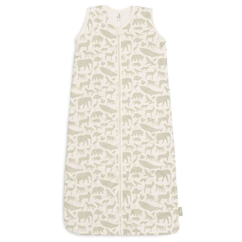 Jollein śpiworek niemowlęcy do spania całoroczny z odpinanymi rękawami ANIMALS OLIVE GREEN 70 cm