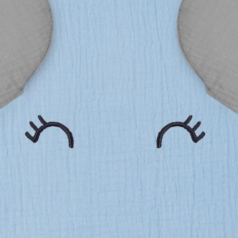 Hi Little One poszewka na pościel dla niemowląt z oddychającej organicznej BIO bawełny ELEPHANT Baby Blue/Grey