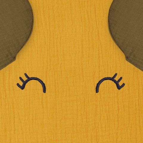 Hi Little One poszewka na pościel dla niemowląt z oddychającej organicznej BIO bawełny ELEPHANT Mustard/Green Hunter