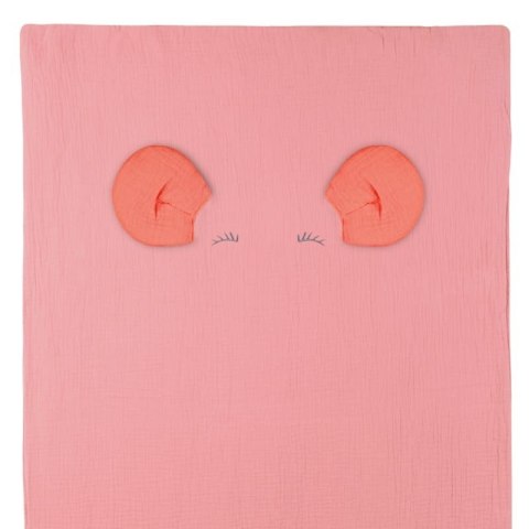 Hi Little One poszewka na pościel dla niemowląt z oddychającej organicznej BIO bawełny MOUSE Soft Rose/Coral
