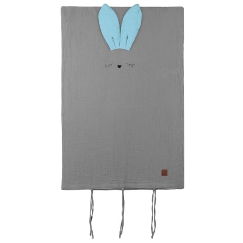 Hi Little One poszewka na pościel dla niemowląt z oddychającej organicznej BIO bawełny SLEEPY BUNNY Grey/Baby Blue