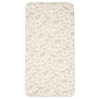 Jollein prześcieradło do kosza/kołyski/gondoli/łóżeczka 90x50 cm ANIMALS Nougat