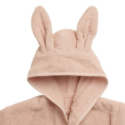 Jollein szlafroczek niemowlęcy z kapturem 1-2 lata Króliczek RABBIT FROTTE PALE PINK