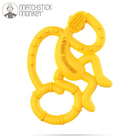 Matchstick Monkey Mini gryzak silikonowy sensoryczny ze szczoteczką Yellow