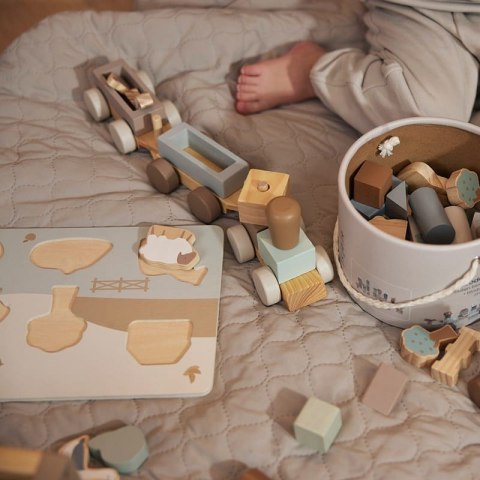 Jollein puzzle drewniane montessori FARM