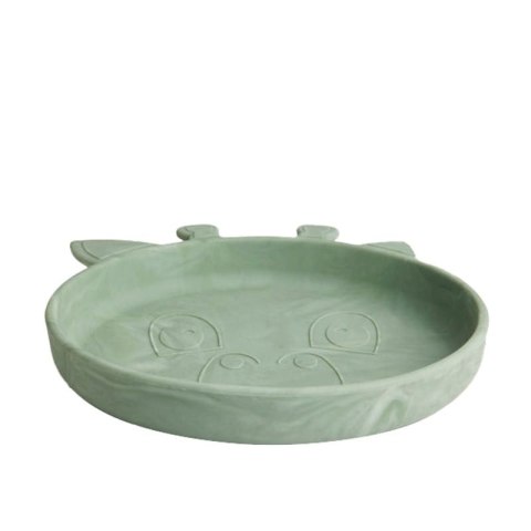 Nuuroo silikonowy talerzyk obiadowy duży GIRAF Light Green