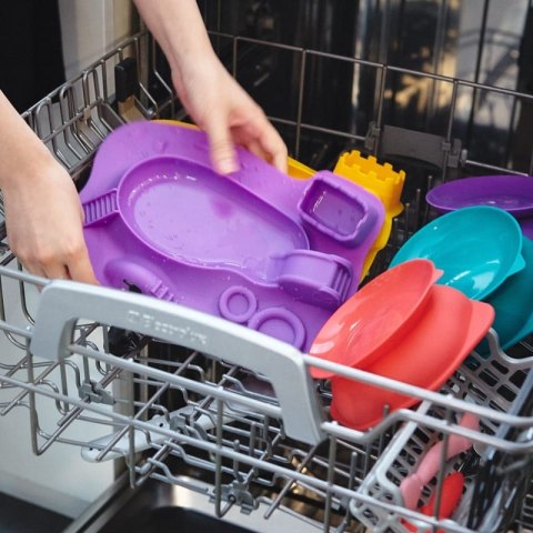 Marcus & Marcus silikonowy talerzyk 3D z podkładką PLAC ZABAW Pink Pokey