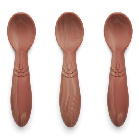 Nuuroo łyżeczki silikonowe dla niemowlaka 3 szt Rosa Red