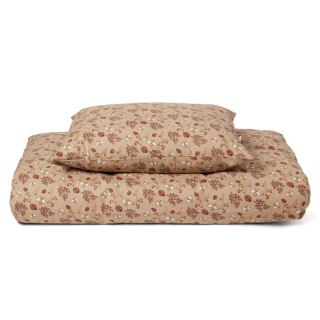 Nuuroo pościel niemowlęca poszewki 100x70/45x40 cm BIO bawełna FLOWER BEE Sand