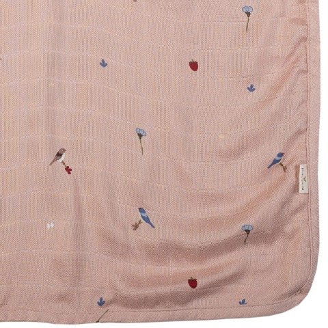 Petu Petu ponczo kąpielowe z kapturem muślin Flower Bird 1-2 lata