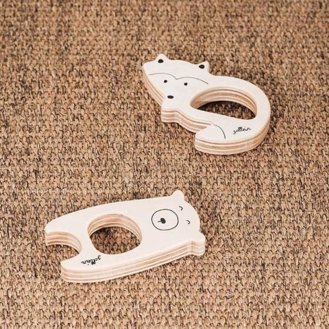 Jollein gryzak drewniany Miś TEDDY BEAR