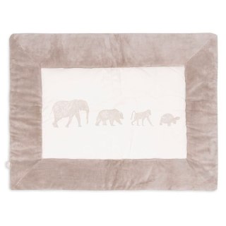 Jollein mata niemowlęca dwustronna do zabawy 95x75 cm Safari ANIMALS Nougat