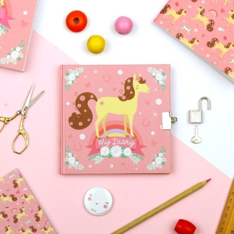 A Little Lovely Company - Pamiętnik zamykany na kłódkę Konik z naklejkami