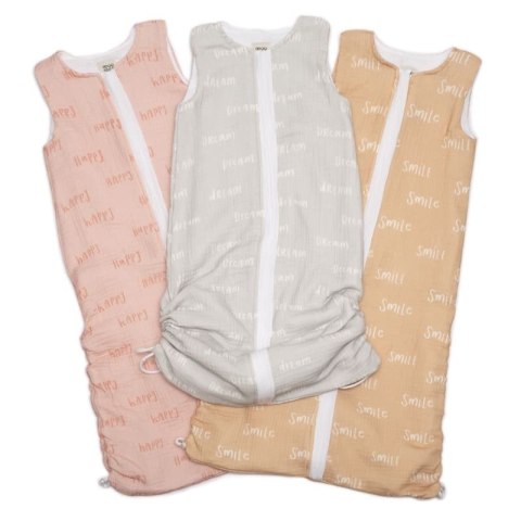 Hi Little One śpiworek do spania dwustronny TOG 1,0 BIO bawełna GROW UP DREAM/WHITE muumee