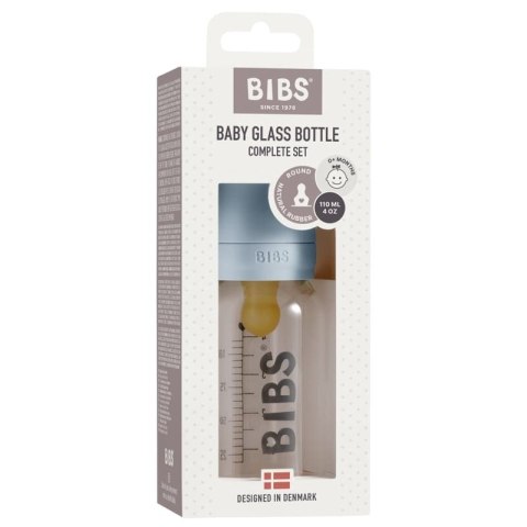 BIBS Butelka Szklana dla Noworodków 110 ml BABY BLUE