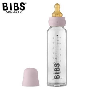 BIBS BUTELKA SZKLANA ze smoczkiem antykolkowym z kauczuku poj 225 ml DUSKY LILAC