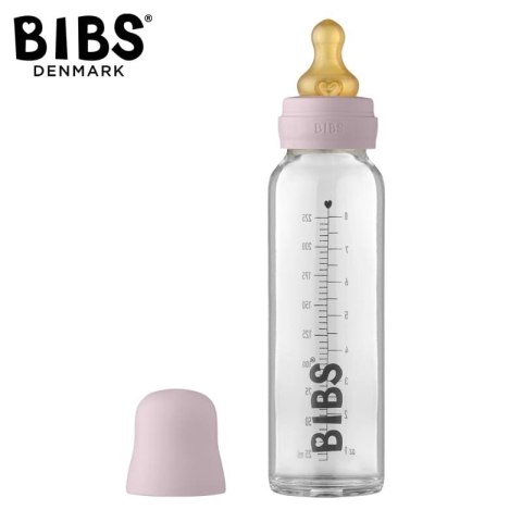 BIBS BUTELKA SZKLANA ze smoczkiem antykolkowym z kauczuku poj 225 ml DUSKY LILAC