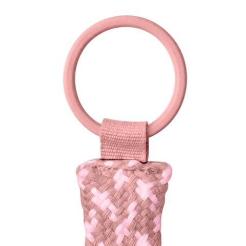 BIBS PACIFIER BRAID DUSTY PINK & BABY PINK zawieszka do smoczków 100% organic cotton