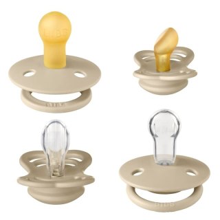 BIBS TRY-IT zestaw 4 szt smoczków niemowlęcych o różnych ustnikach VANILLA