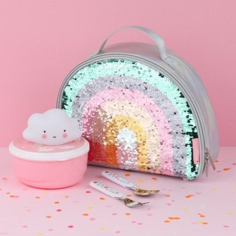 A Little Lovely Company - TERMO lunchbox GLITTER Tęcza