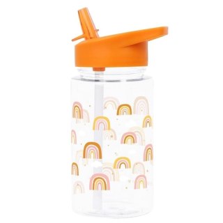 A Little Lovely Company - Bidon transparentny ze składanym ustnikiem Tęcza z naklejkami