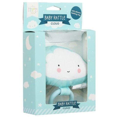 A Little Lovely Company - Grzechotka z gryzakiem silikonowym Chmurka