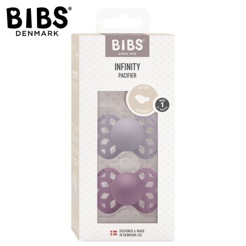 BIBS INFINITY ANATOMICAL 2-PACK FOSSIL GREY & MAUVE S Smoczek ortodontyczny silikonowy