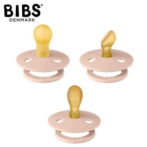 BIBS TRY-IT zestaw 3 szt smoczków niemowlęcych o różnych ustnikach BLUSH