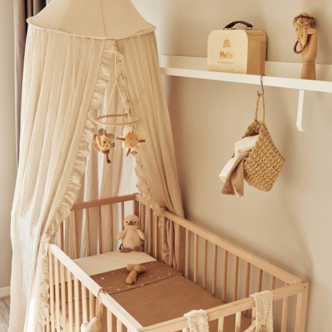 Baldachim nad łóżeczko Vintage 245 cm Vintage Ruffle Nougat Jollein