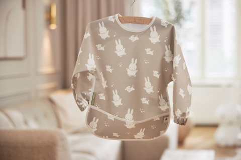 Śliniak fartuszek wodoodporny z rękawami Miffy&Snuffy oliwkowy Jollein