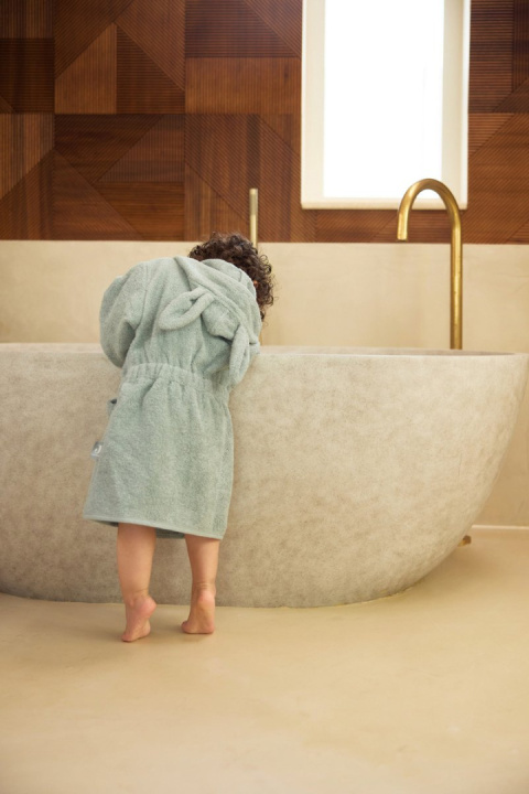 Szlafroczek dziecięcy z kapturem 3-4 lata morski Króliczek