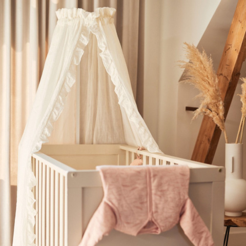 Baldachim nad łóżeczko Vintage 280x155 cm kość słoniowa Jollein