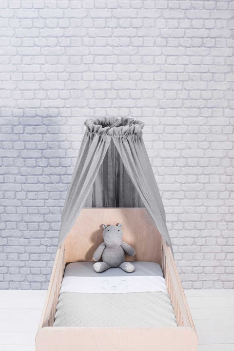 Baldachim nad łóżeczko Vintage 280x155 cm szary Jollein