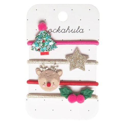 Rockahula Kids 4 gumki do włosów Xmas Ponies