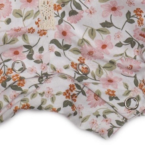 Hi Little One rampers dla dziewczynki BOHO FLOPI Mauve roz L Pom Pom