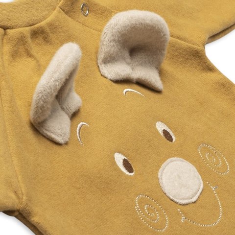 Hi Little One rampers dziecięcy MIŚ OverSize BOHO Mustard roz L Pom Pom