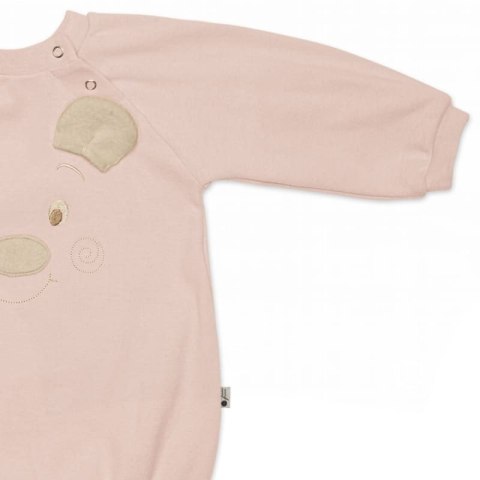 Hi Little One rampers niemowlęcy MIŚ OverSize BOHO Blush roz M Pom Pom