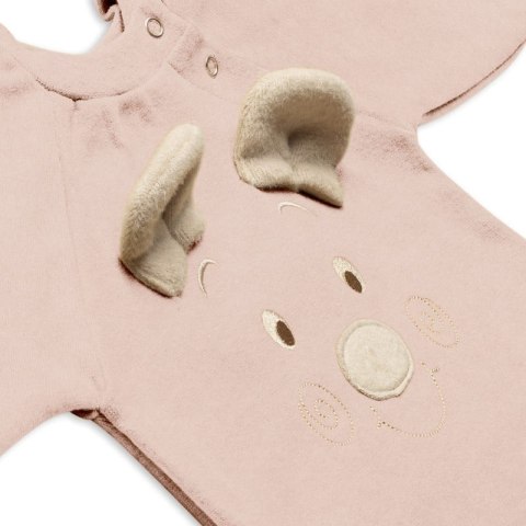 Hi Little One rampers niemowlęcy MIŚ OverSize BOHO Blush roz S Pom Pom