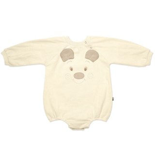 Hi Little One rampers niemowlęcy MIŚ OverSize BOHO Ivory roz S Pom Pom