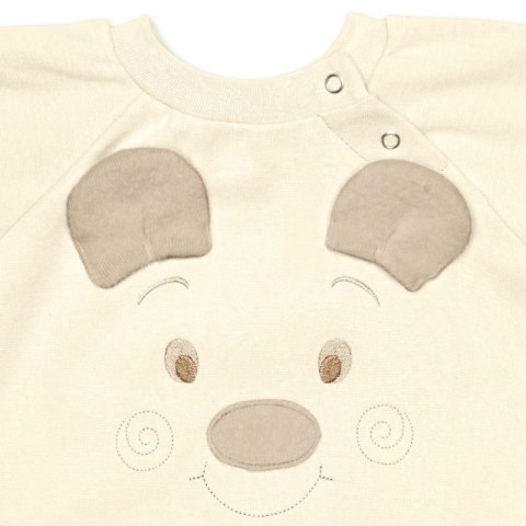 Hi Little One rampers niemowlęcy MIŚ OverSize BOHO Ivory roz S Pom Pom