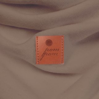 Hi Little One komin bandana zimowa dla niemowlaka ALPACA BOHO Cafe Latte/Rust M Pom Pom