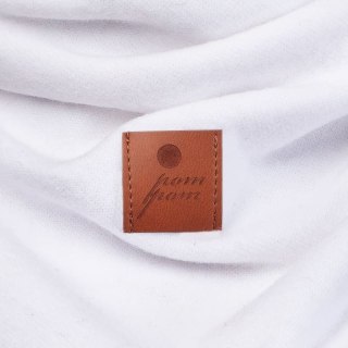 Hi Little One komin bandana zimowa dla niemowlaka ALPACA BOHO White/Rust M Pom Pom