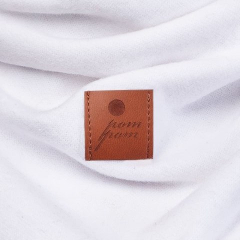 Hi Little One komin bandana zimowa dla niemowlaka ALPACA BOHO White/Rust M Pom Pom