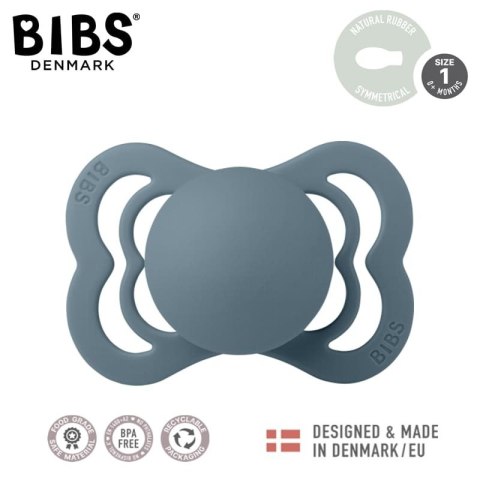 BIBS SUPREME 2-PACK MUSTARD & PETROL S Smoczek symetryczny kauczuk Hevea