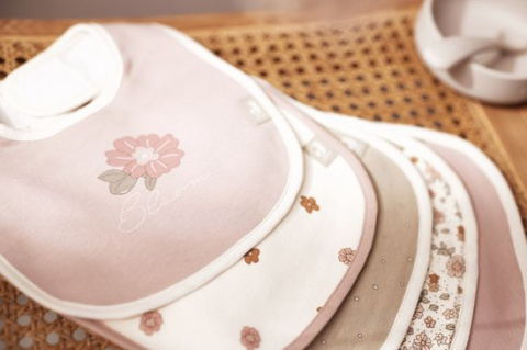 Śliniaki niemowlęce bawełna Retro Kwiaty 5 sztuk jollein