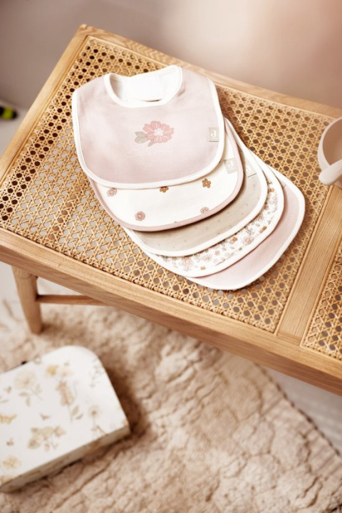 Śliniaki niemowlęce bawełna Retro Kwiaty 5 sztuk jollein