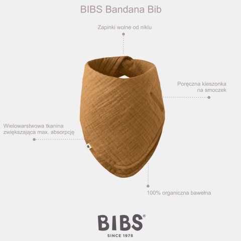 BIBS BANDANA BIB DARK OAK bandanka śliniak z kieszonką na smoczek 100% organic cotton