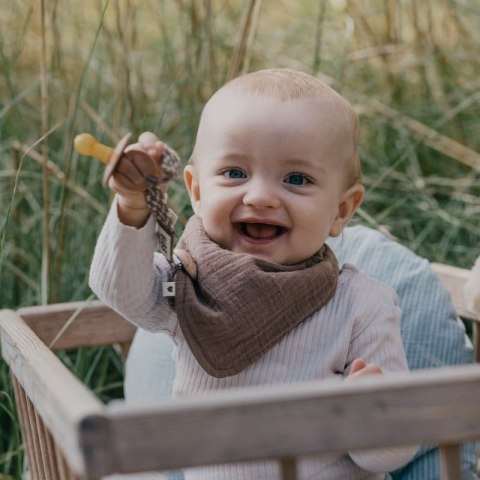 BIBS BANDANA BIB DARK OAK bandanka śliniak z kieszonką na smoczek 100% organic cotton